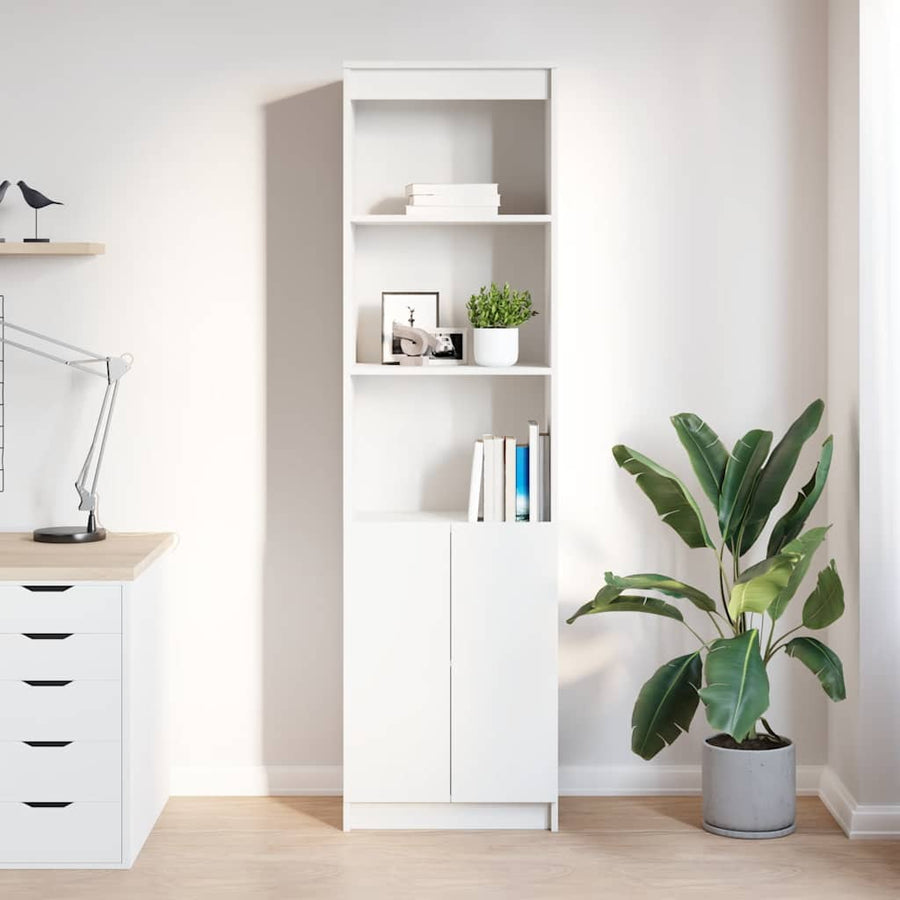 Highboard 50x35x180 cm spaanplaat wit