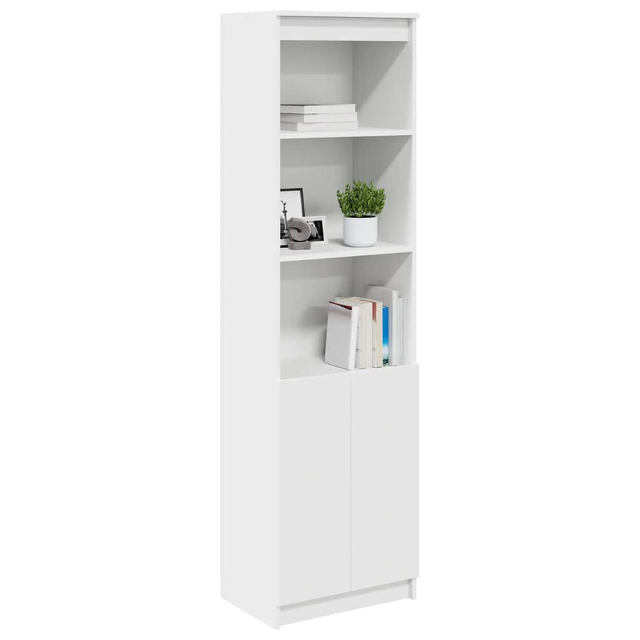 Highboard 50x35x180 cm spaanplaat wit