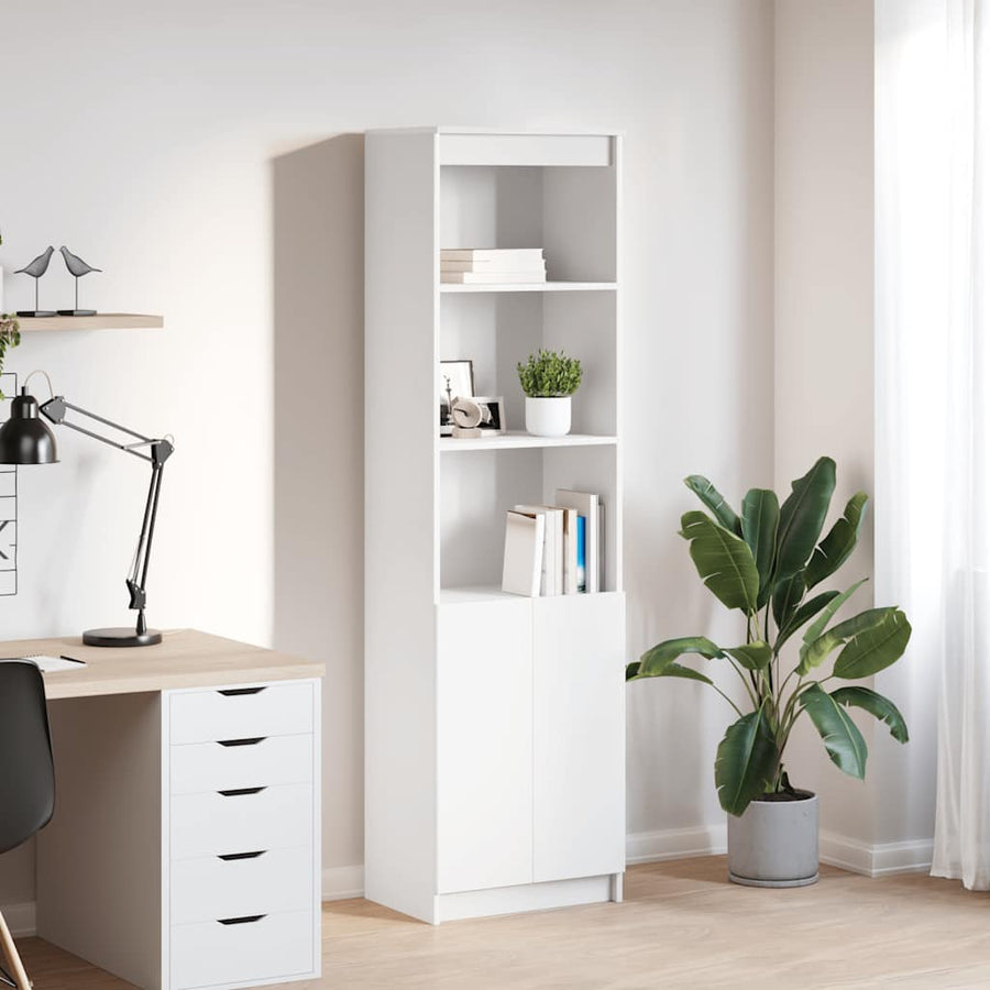 Highboard 50x35x180 cm spaanplaat wit