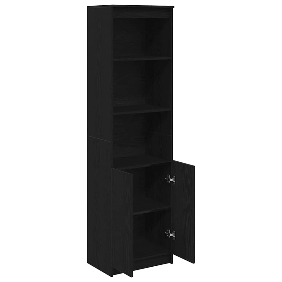 Highboard 50x35x180 cm spaanplaat zwart eikenkleurig