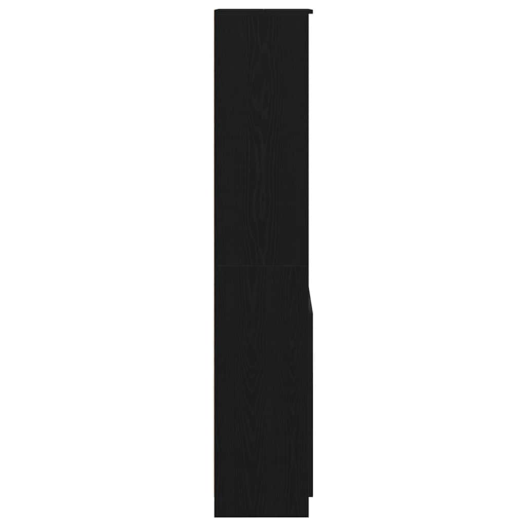 Highboard 50x35x180 cm spaanplaat zwart eikenkleurig
