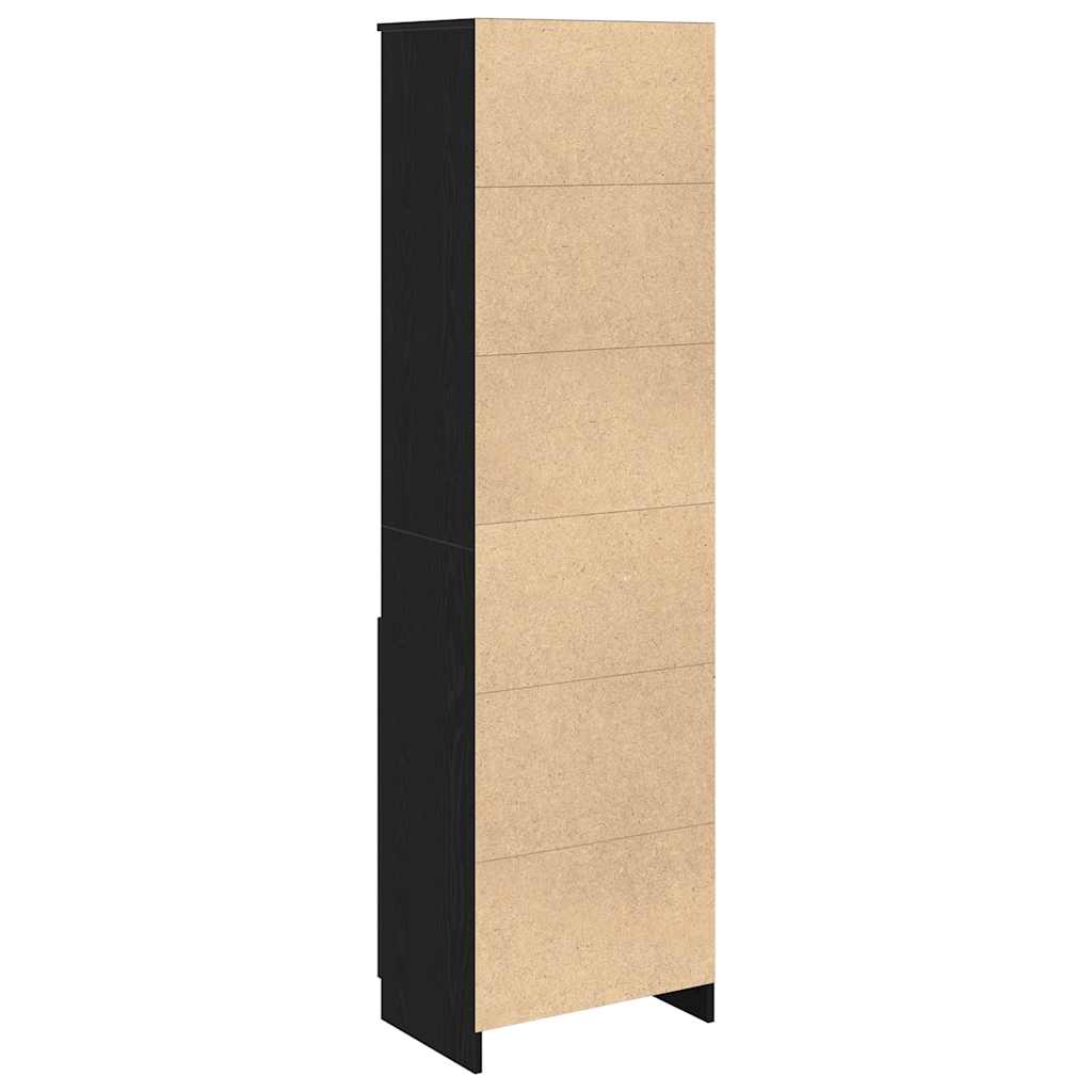 Highboard 50x35x180 cm spaanplaat zwart eikenkleurig