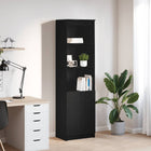 Highboard 50x35x180 cm spaanplaat zwart eiken
