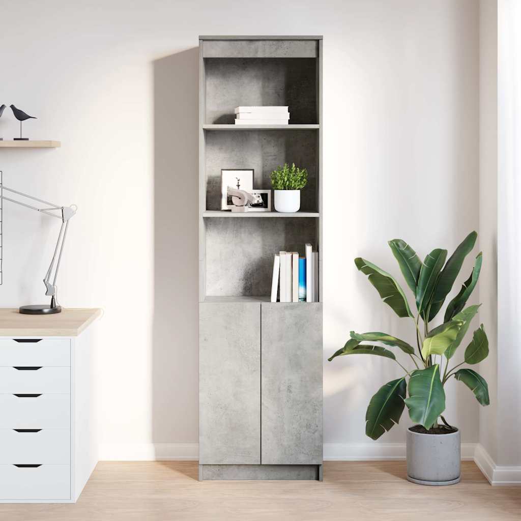 Highboard 50x35x180 cm spaanplaat betongrijs