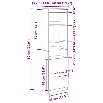 Highboard 50x35x180 cm spaanplaat betongrijs