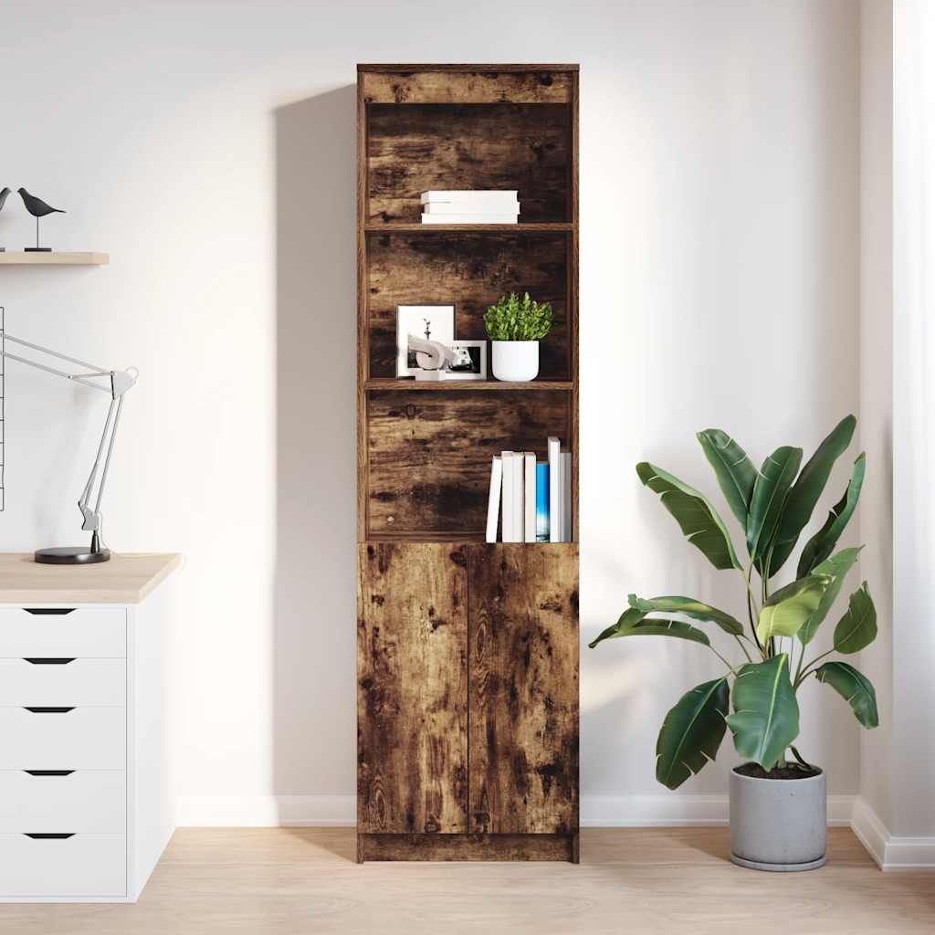 Highboard 50x35x180 cm spaanplaat gerookt eikenkleurig