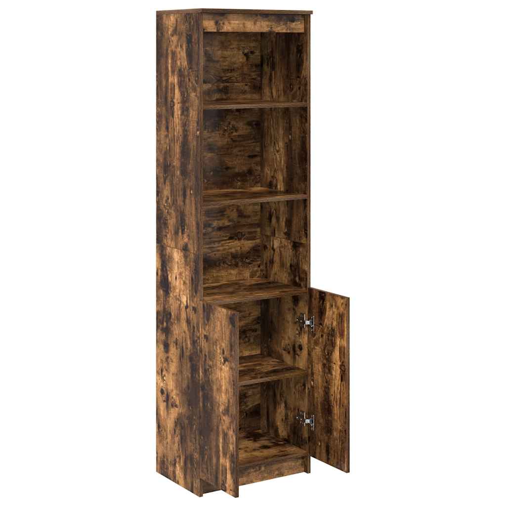 Highboard 50x35x180 cm spaanplaat gerookt eikenkleurig