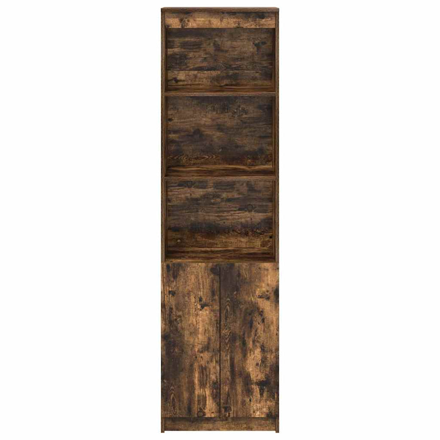 Highboard 50x35x180 cm spaanplaat gerookt eikenkleurig