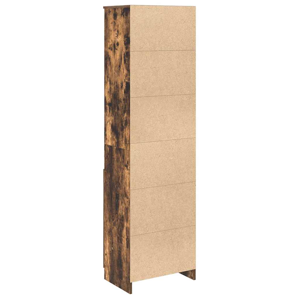 Highboard 50x35x180 cm spaanplaat gerookt eikenkleurig