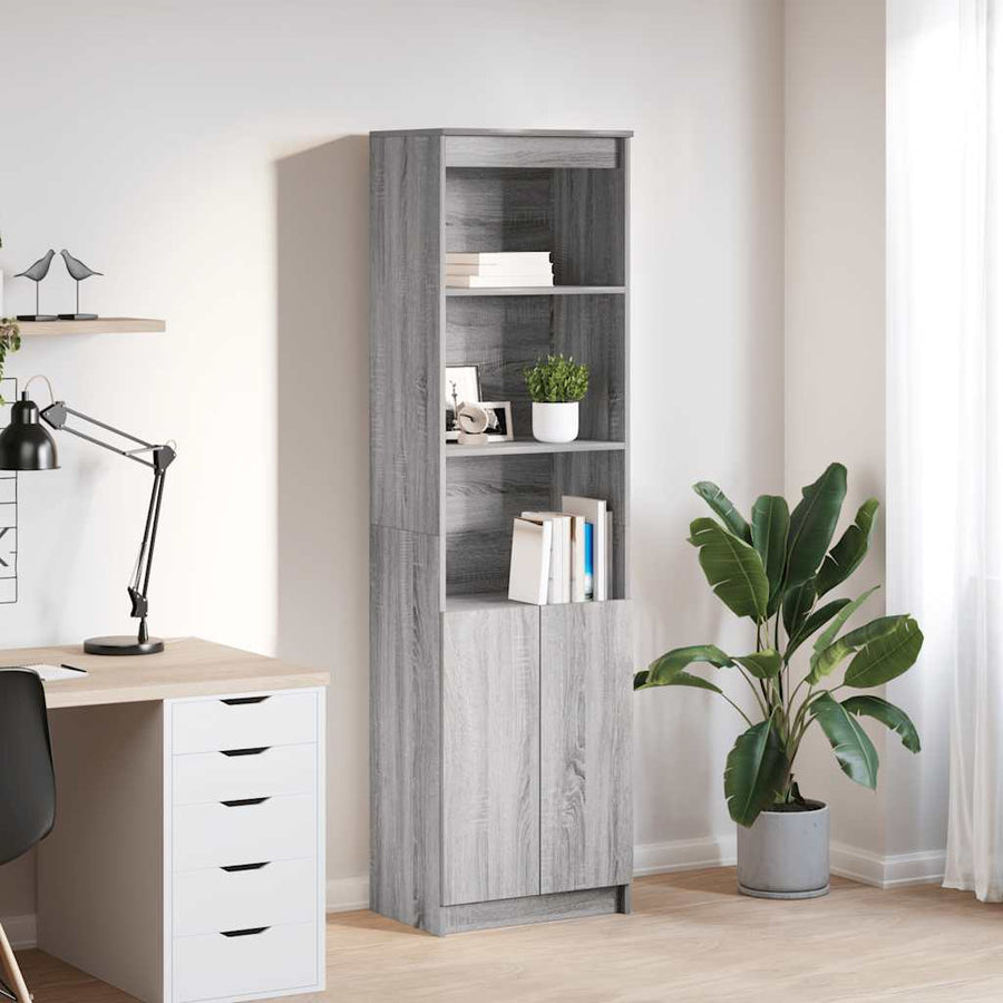 Highboard 50x35x180 cm spaanplaat grijs Sonoma