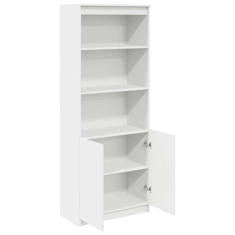 Hoge kast 70x35x180 cm bewerkt hout wit