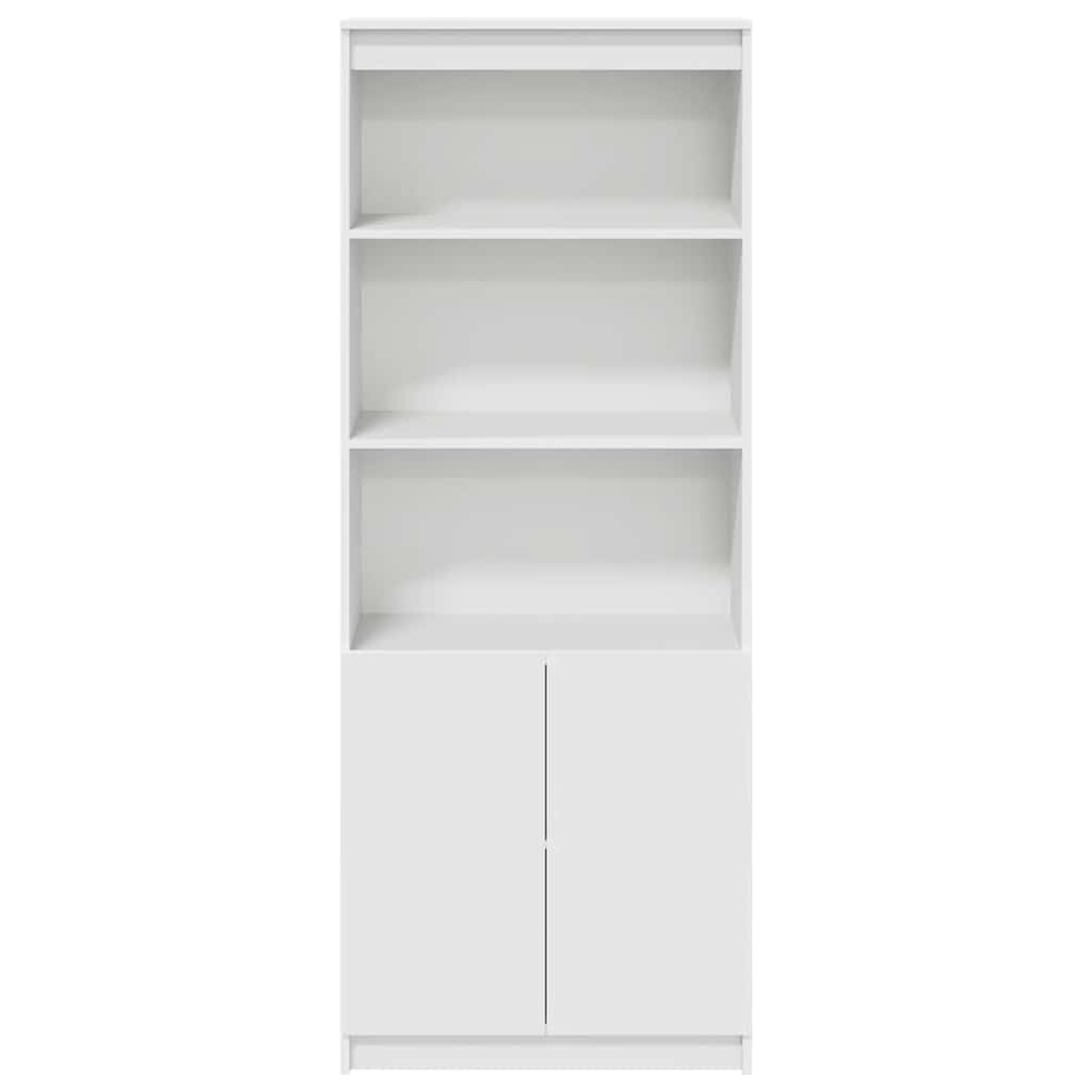 Hoge kast 70x35x180 cm bewerkt hout wit
