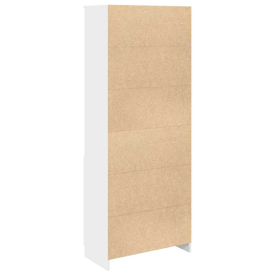 Hoge kast 70x35x180 cm bewerkt hout wit