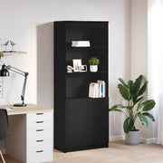 Highboard 70x35x180 cm spaanplaat zwart eiken