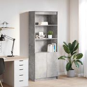 Hoge kast 70x35x180 cm bewerkt hout betongrijs