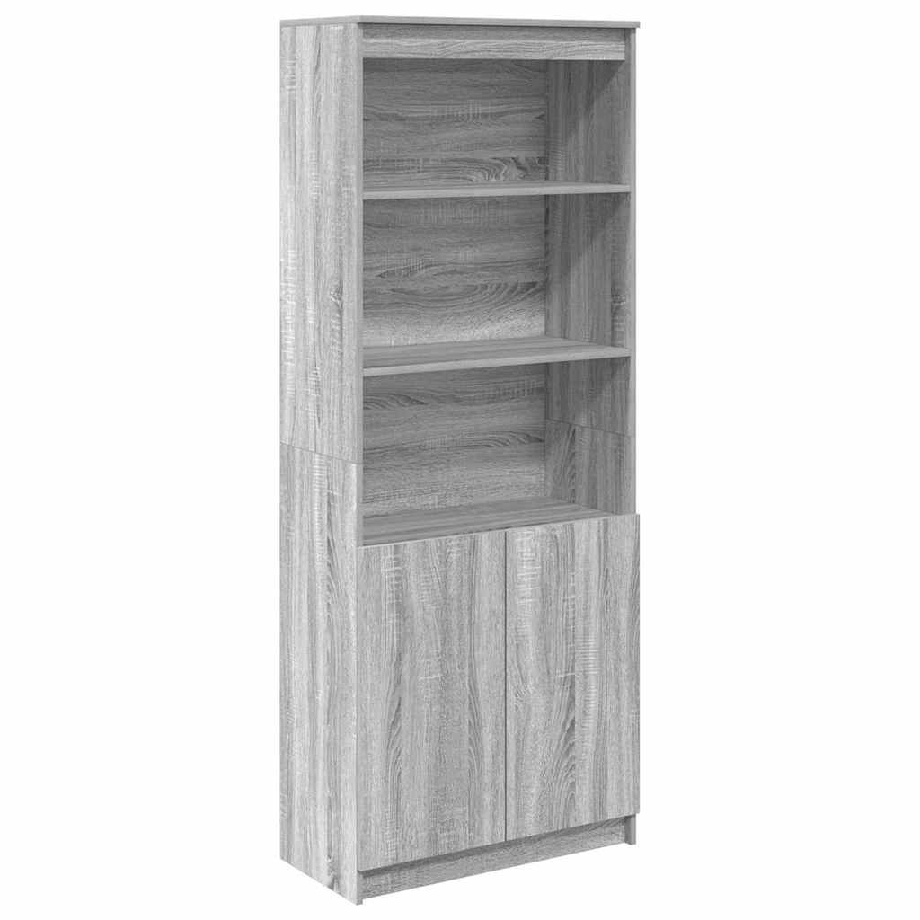 Hoge kast 70x35x180 cm bewerkt hout grijs sonoma eikenkleurig