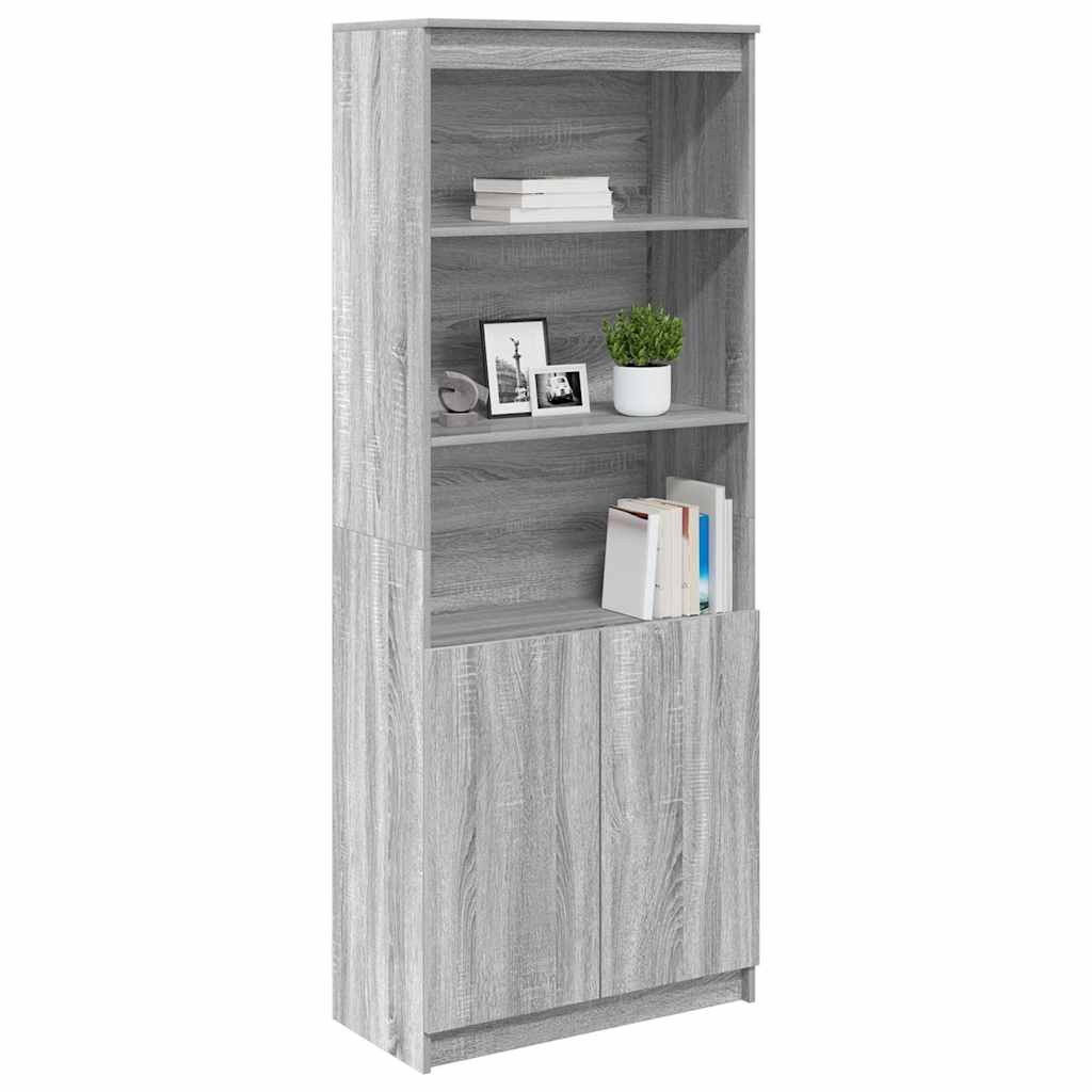 Hoge kast 70x35x180 cm bewerkt hout grijs sonoma eikenkleurig