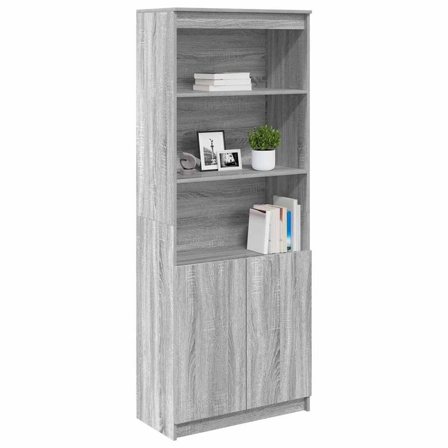 Hoge kast 70x35x180 cm bewerkt hout grijs sonoma eikenkleurig