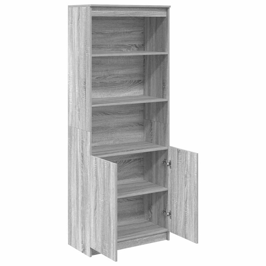 Hoge kast 70x35x180 cm bewerkt hout grijs sonoma eikenkleurig