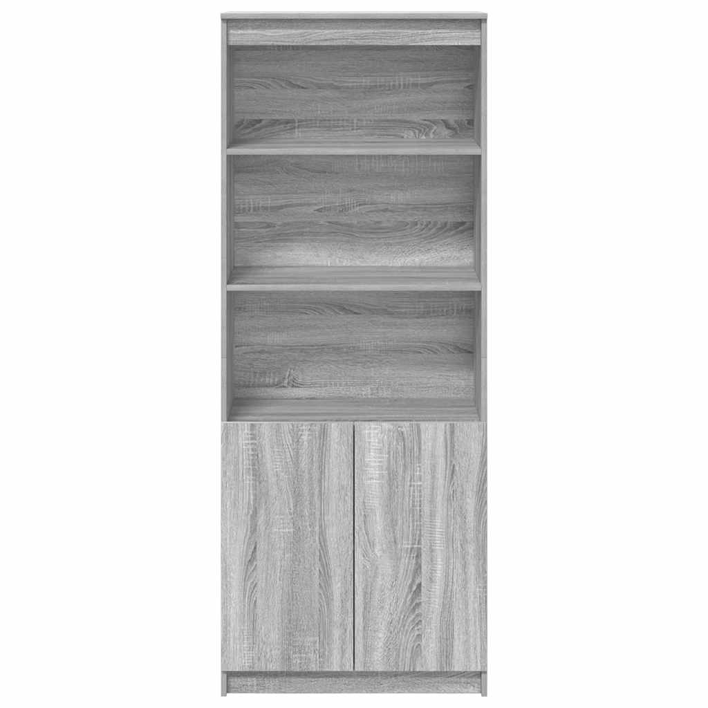 Hoge kast 70x35x180 cm bewerkt hout grijs sonoma eikenkleurig