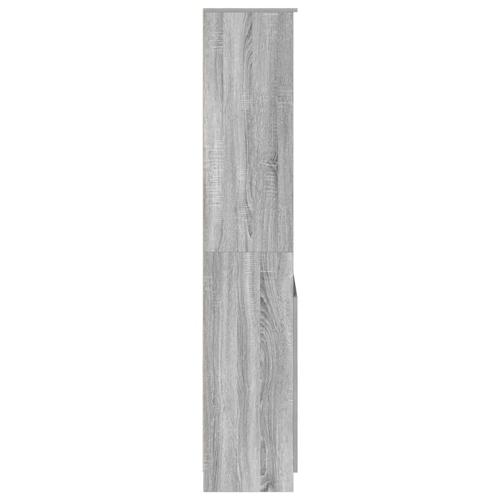 Hoge kast 70x35x180 cm bewerkt hout grijs sonoma eikenkleurig