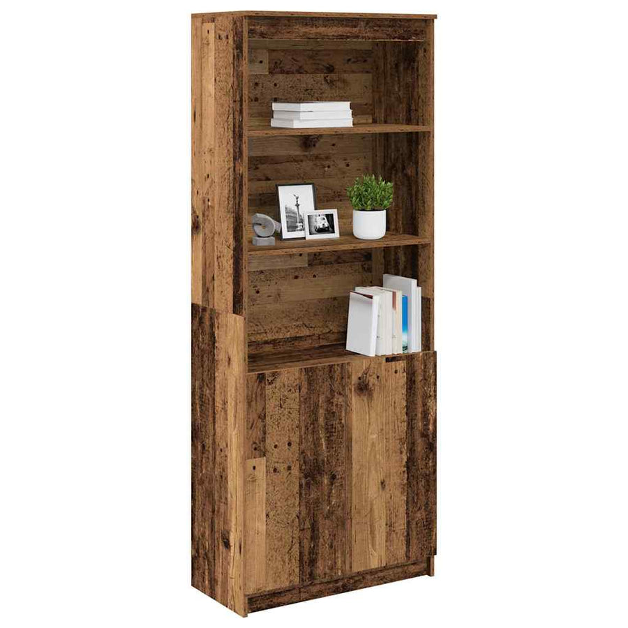 Hoge kast 70x35x180 cm spaanplaat oud hout