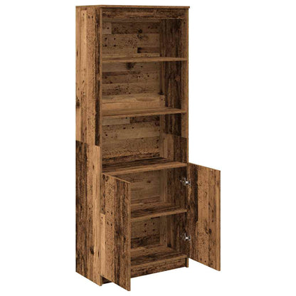Hoge kast 70x35x180 cm spaanplaat oud hout