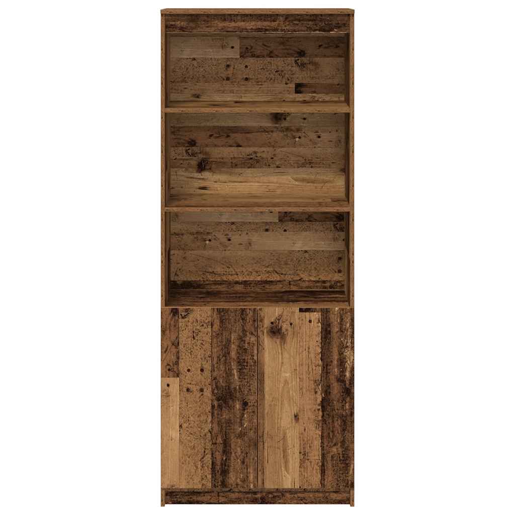 Hoge kast 70x35x180 cm spaanplaat oud hout