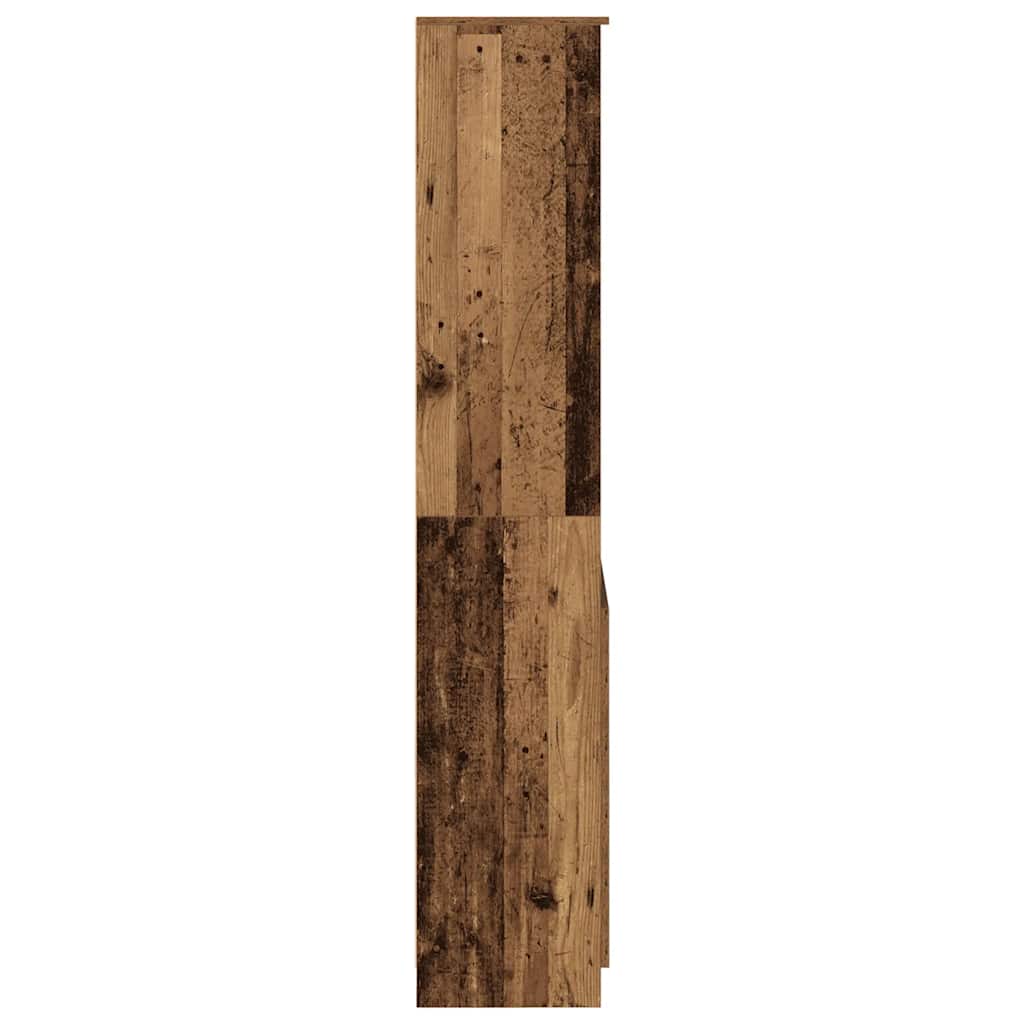 Hoge kast 70x35x180 cm spaanplaat oud hout
