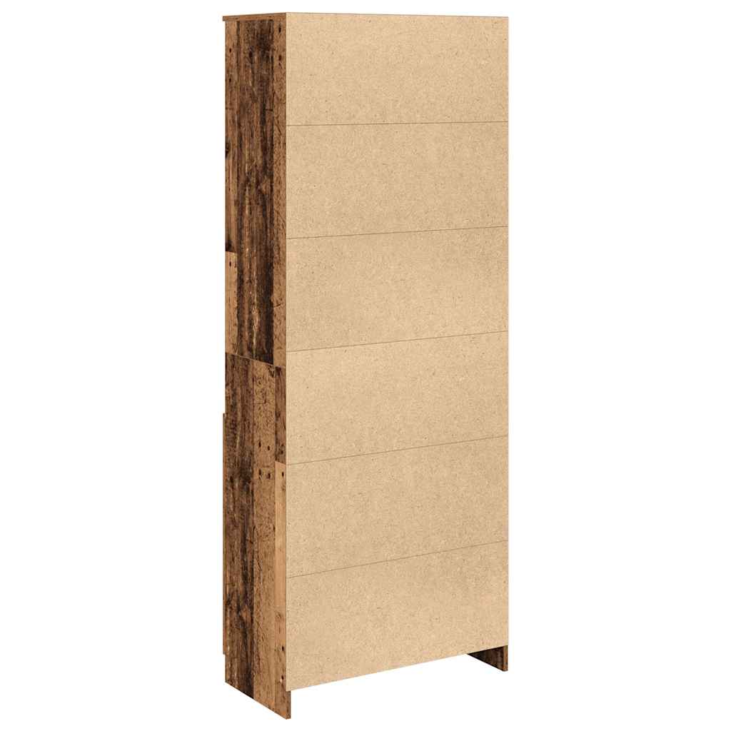 Hoge kast 70x35x180 cm spaanplaat oud hout