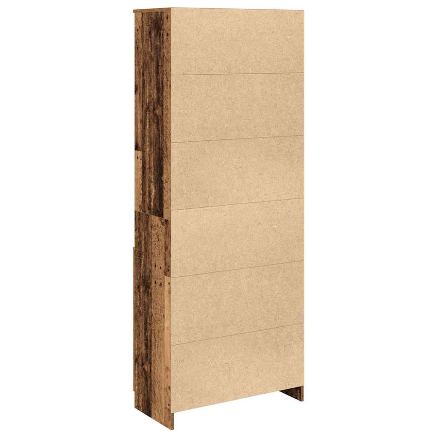 Hoge kast 70x35x180 cm spaanplaat oud hout