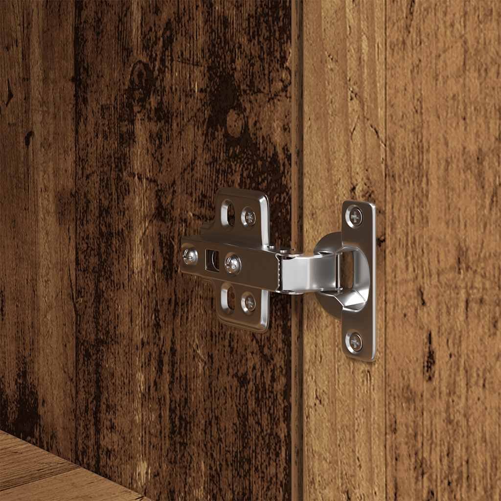 Hoge kast 70x35x180 cm spaanplaat oud hout