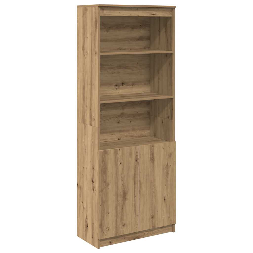 Highboard 70x35x180 cm spaanplaat ambachtelijk eikenkleurig