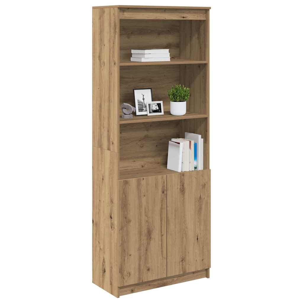 Highboard 70x35x180 cm spaanplaat ambachtelijk eikenkleurig
