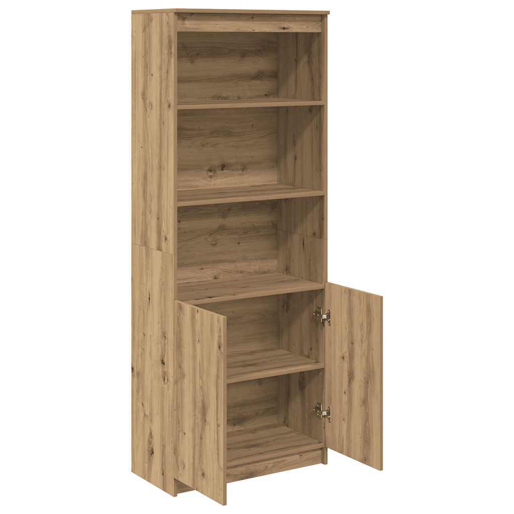 Highboard 70x35x180 cm spaanplaat ambachtelijk eikenkleurig