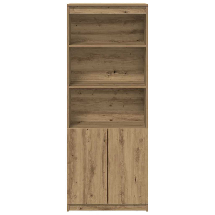 Highboard 70x35x180 cm spaanplaat ambachtelijk eikenkleurig