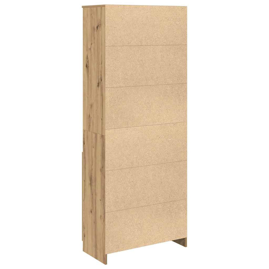 Highboard 70x35x180 cm spaanplaat ambachtelijk eikenkleurig