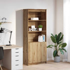 Highboard 70x35x180 cm spaanplaat eikenkleurig