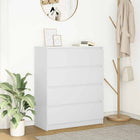 Dressoir 80x35x99 cm bewerkt hout wit muurmontage