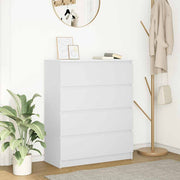 Dressoir 80x35x99 cm bewerkt hout wit muurmontage