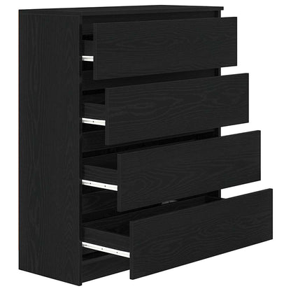 Dressoir 80x35x99 cm spaanplaat zwart eikenkleurig