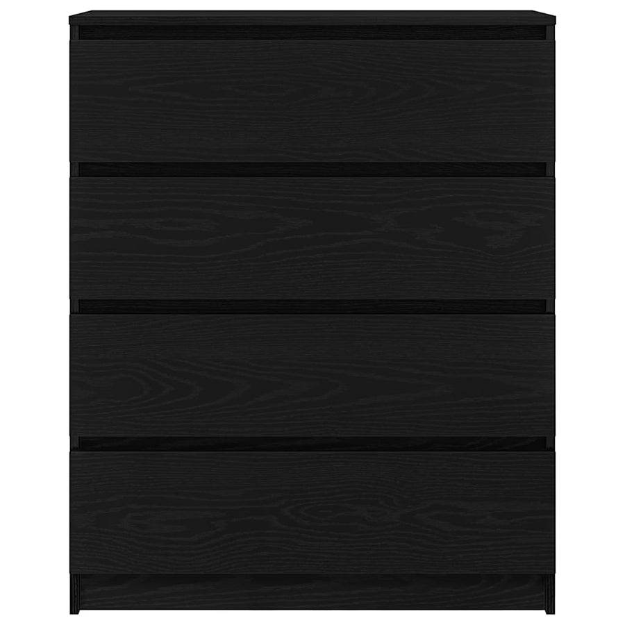 Dressoir 80x35x99 cm spaanplaat zwart eikenkleurig