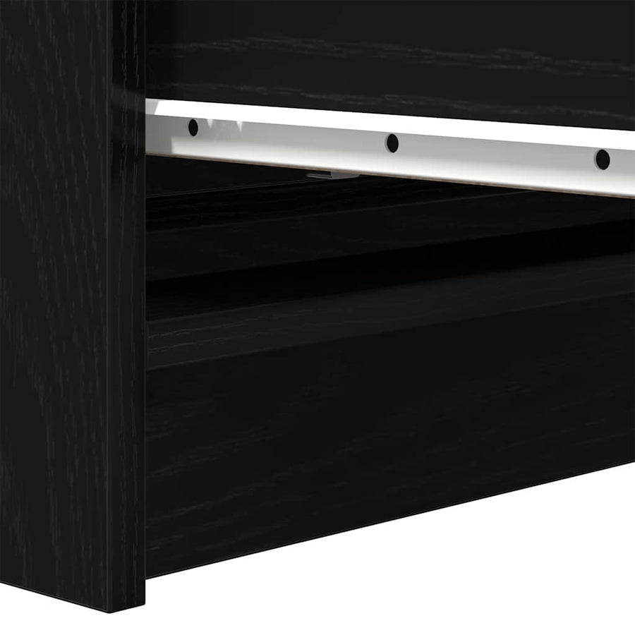Dressoir 80x35x99 cm spaanplaat zwart eikenkleurig