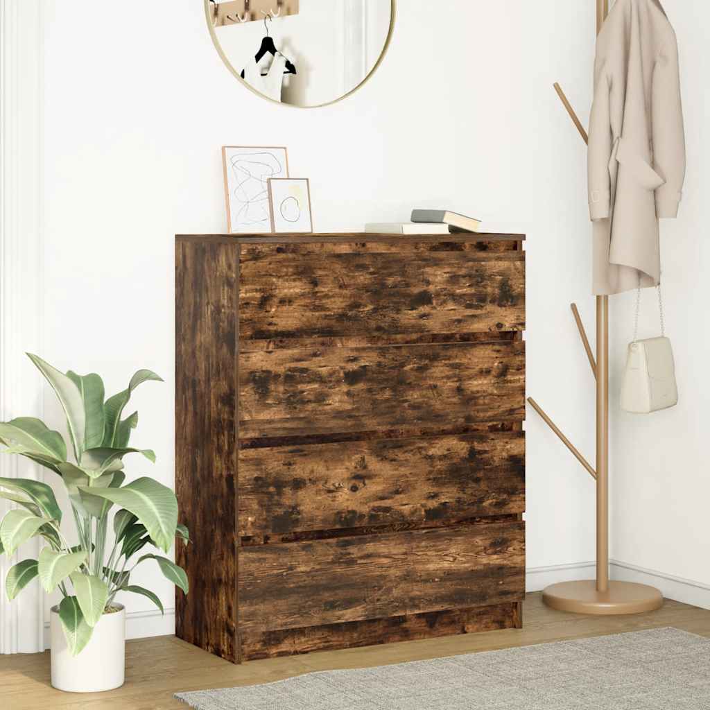 Dressoir 80x35x99 cm spaanplaat gerookt eikenkleurig
