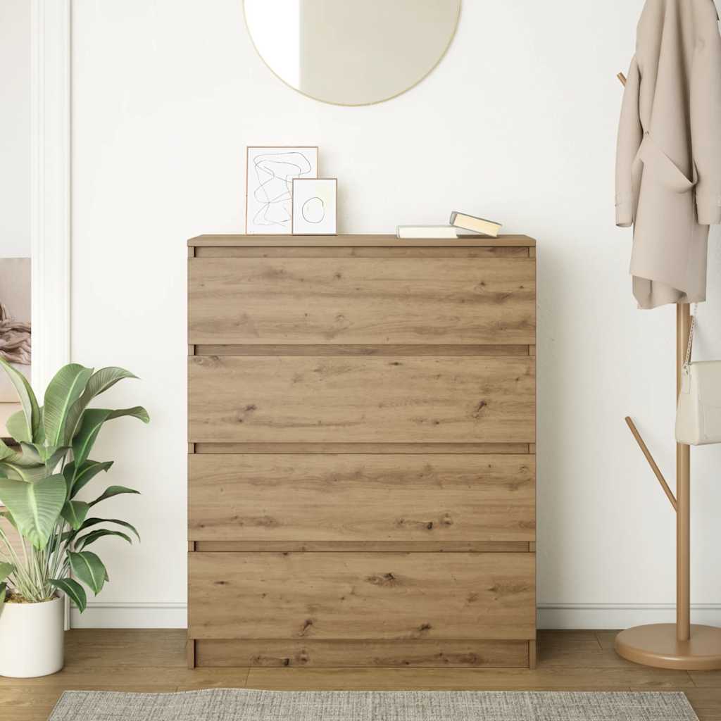 Dressoir 80X35X99 Cm Spaanplaat Artisan Eikenkleurig artisanaal eikenkleurig