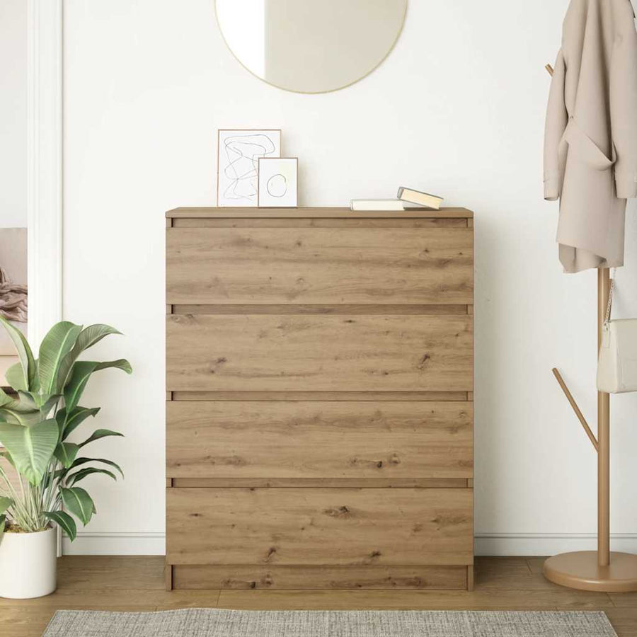 Dressoir 80X35X99 Cm Spaanplaat Artisan Eikenkleurig artisanaal eikenkleurig