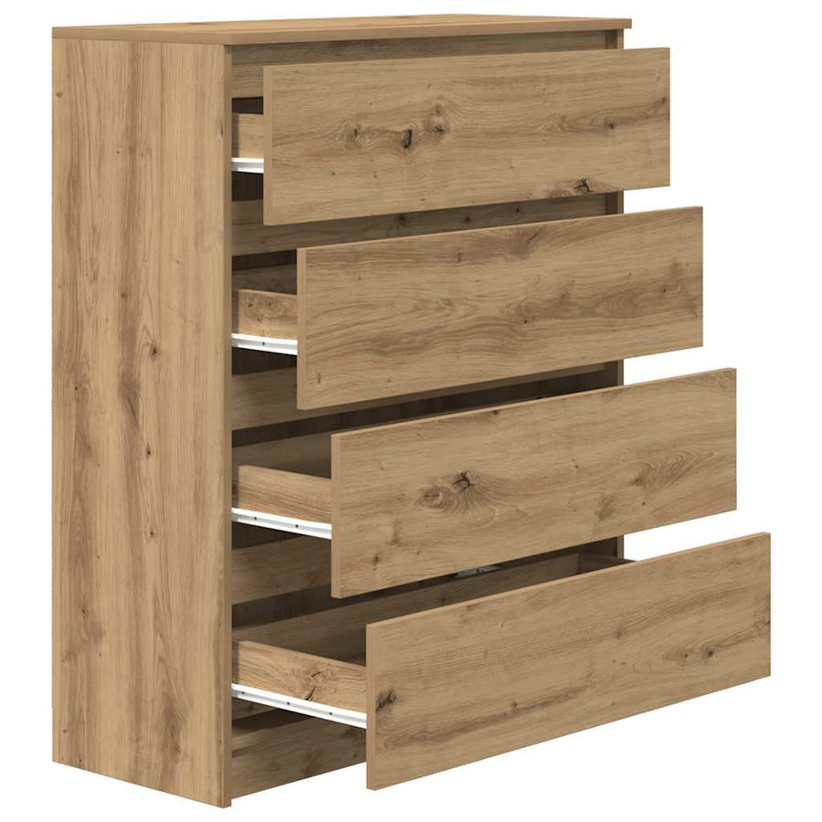 Dressoir 80X35X99 Cm Spaanplaat Artisan Eikenkleurig artisanaal eikenkleurig