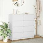 Dressoir 100x35x99 cm bewerkt hout wit muurbevestiging