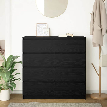 Dressoir 100x35x99 cm spaanplaat zwart eikenkleurig