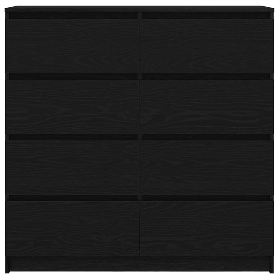 Dressoir 100x35x99 cm spaanplaat zwart eikenkleurig